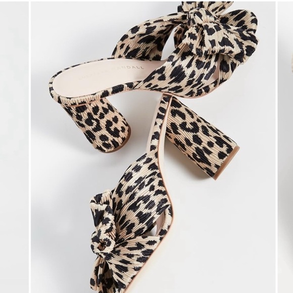 Loeffler Randall Penny Leopard Pleated Heel - Picture 3 of 8